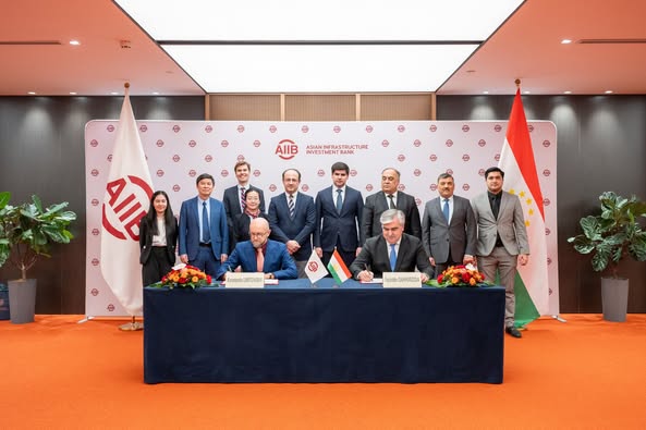 The signing ceremony of the financial agreement between the Republic of Tajikistan and the Asian Investment and Infrastructure Bank