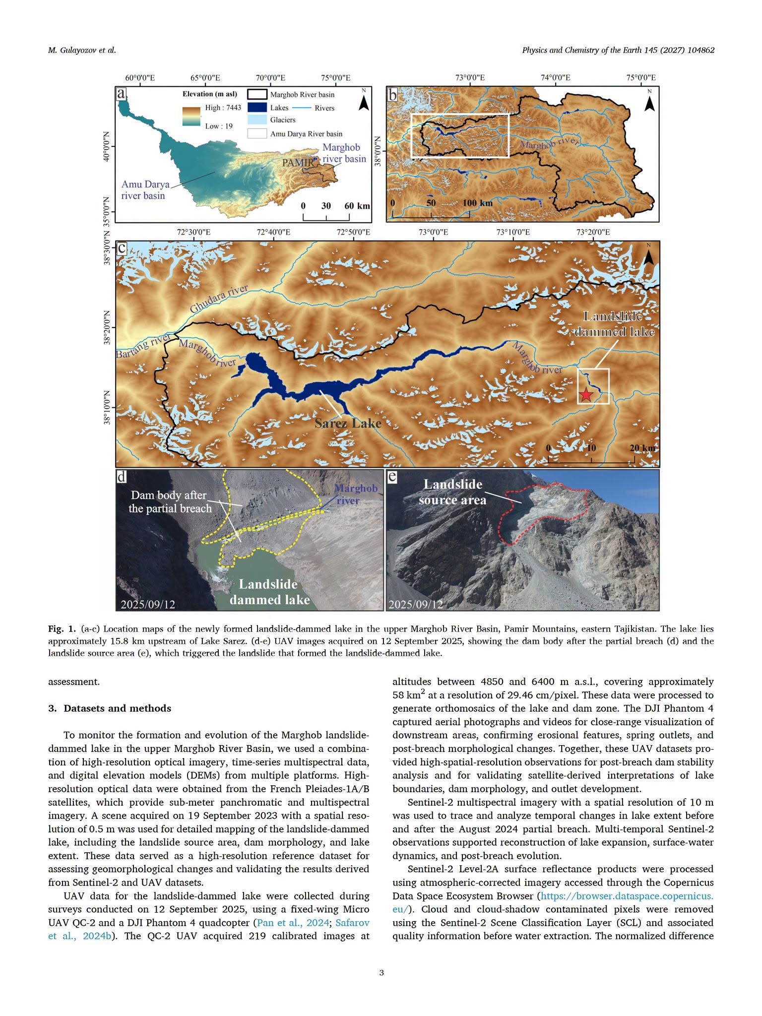 ANOTHER ACHIEVEMENT BY TAJIK SCIENTISTS: PUBLICATION OF A RESEARCH ARTICLE ON LANDSLIDE-DAMMED LAKES IN THE MURGHAB RIVER BASIN, PAMIR, IN THE INTERNATIONAL JOURNAL PHYSICS AND CHEMISTRY OF THE EARTH