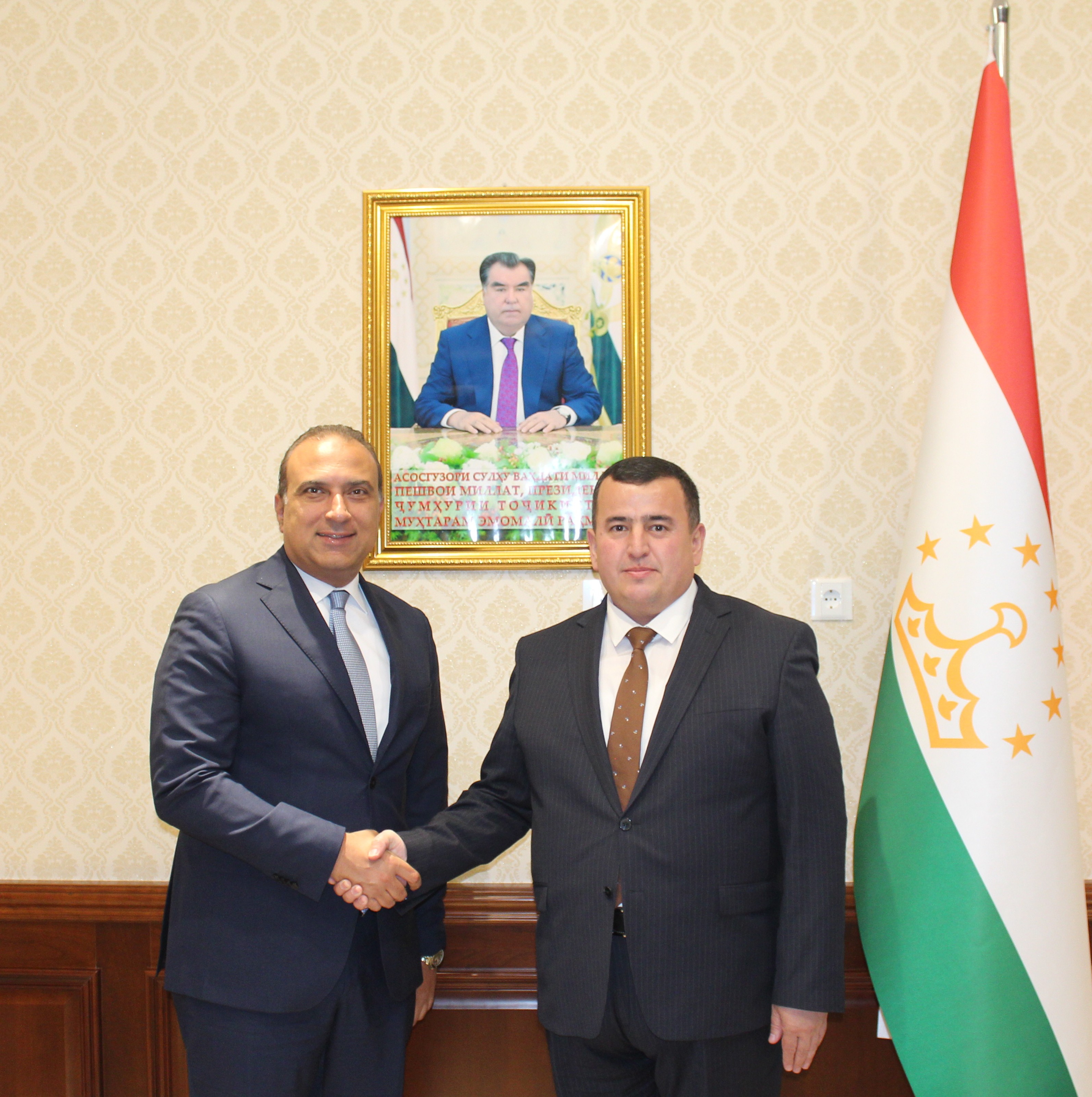 Встреча Министра экономического развития и торговли Республики Таджикистан с Чрезвычайным и Полномочным Послом Арабской Республики Египет