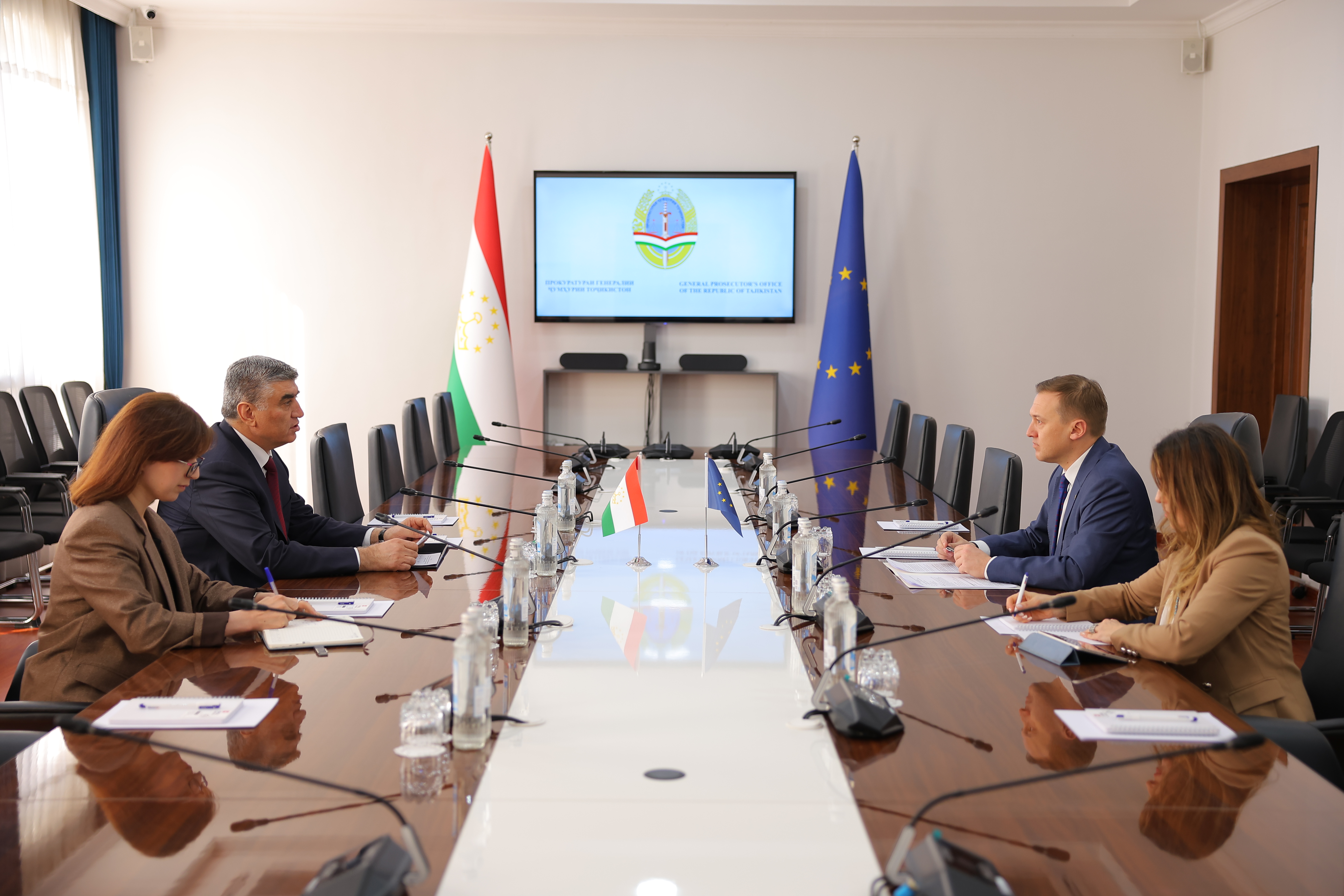 Meeting of the General Prosecutor of the Republic of Tajikistan, Vohidzoda K.H., with the European Union Ambassador to the Republic of Tajikistan, Radoslav Darsky